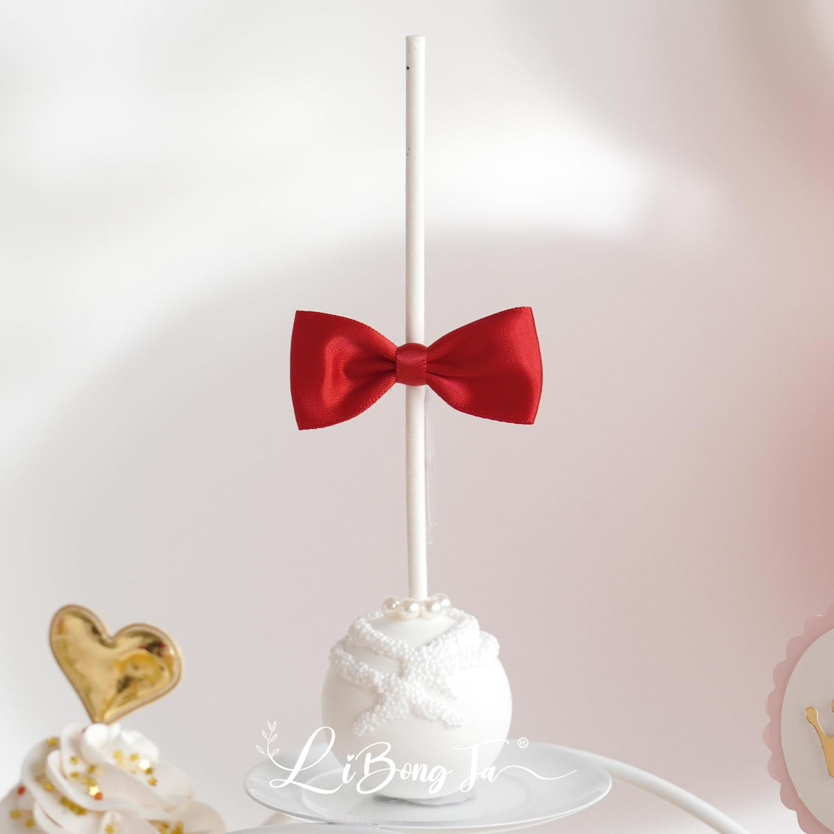LiBongTa Red Bows 2" Premade Twist Tie Bows 50 PCS Small Red Satin Ribbon Bow for Gift Wrapping Cake Candy Treat Bags Party Favors Crafts Birthday Wedding Decorations