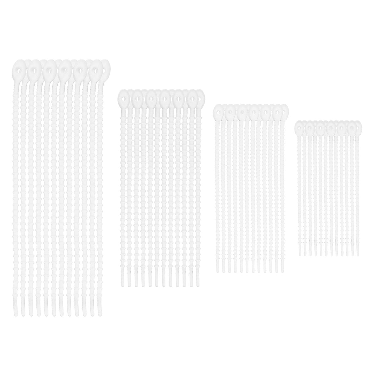 M METERXITY 48-Pack Adjustable Plant Ties, 4.7/5.9/6.7/8.2 Inch Silicone Flexible Multi-Function Garden Twist Tie for Crafts/Gift Wrapping/Gardening Plants, Reusable Support Twine [White]