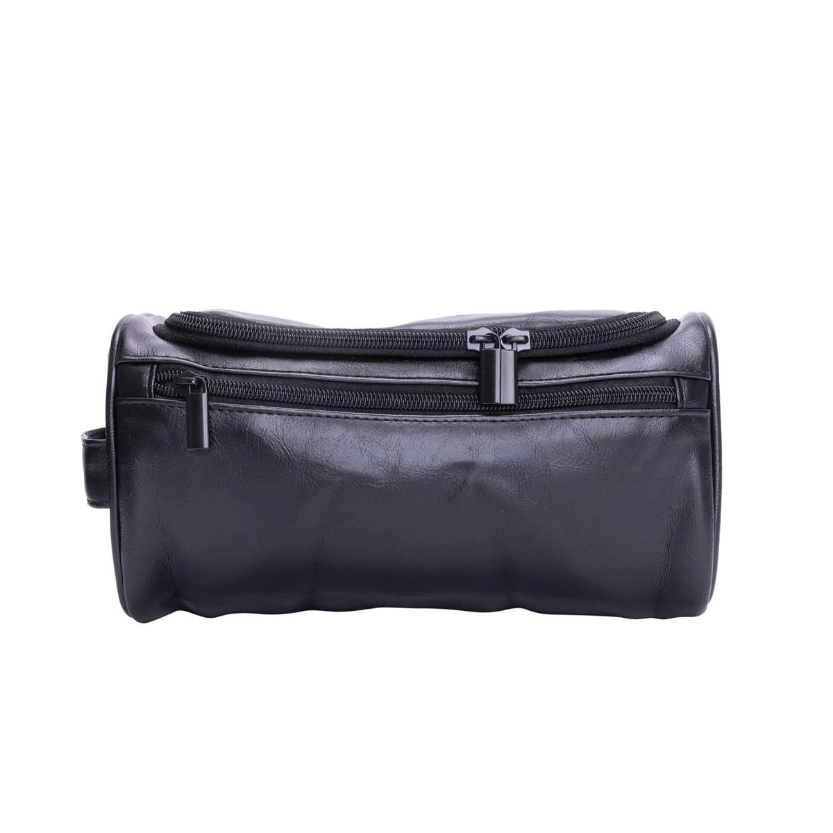Mad Man Men's Travel Dopp Kit Black Faux Leather Toiletry Bag with Multiple Pockets - Water-Resistant Shaving & Grooming Organizer - (10" x 5.5" x 6")