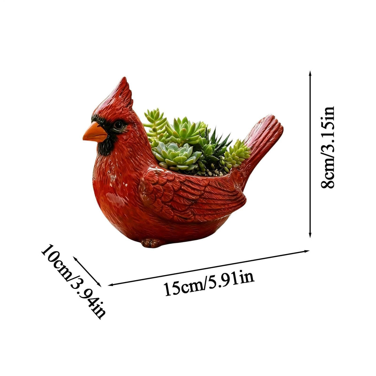 Outdoor Flower Pots - Resin Bird Shape Decorative Planter, Small Indoor Garden Container | Cute Plant Holder, Compact Seedling Growing Pot for Garden Patio Porch Pathway Home Office Farm