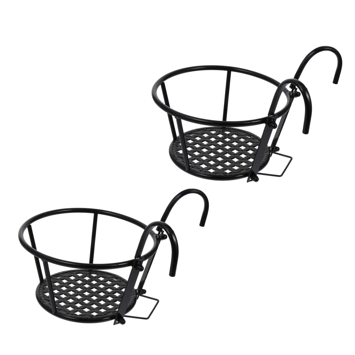 PRETYZOOM 2pcs Hanging Balcony Plant Rack Iron Flowerpot Holder Sturdy Succulent Stand for Outdoor Indoor Garden Patio Decoration