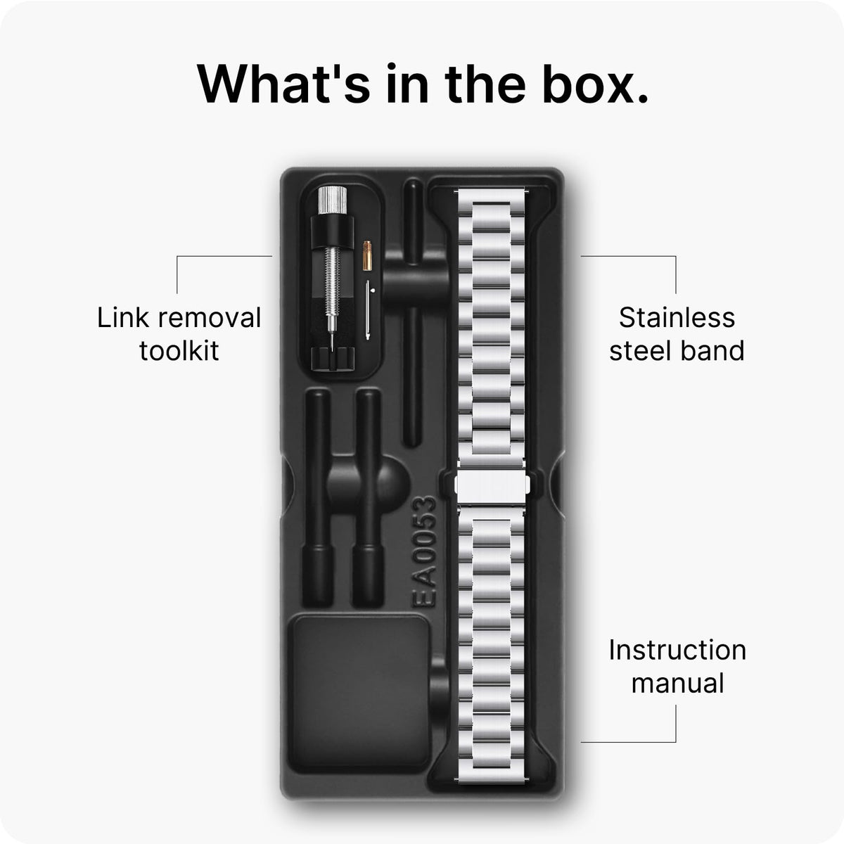 Fullmosa Stainless Steel Watch Band 16mm 18mm 19mm 20mm 22mm 24mm, Quick Release Metal Replacement Strap with Removable Links, Includes Spring Bars & Link Removal Tool for Men Women (22mm, Silver)