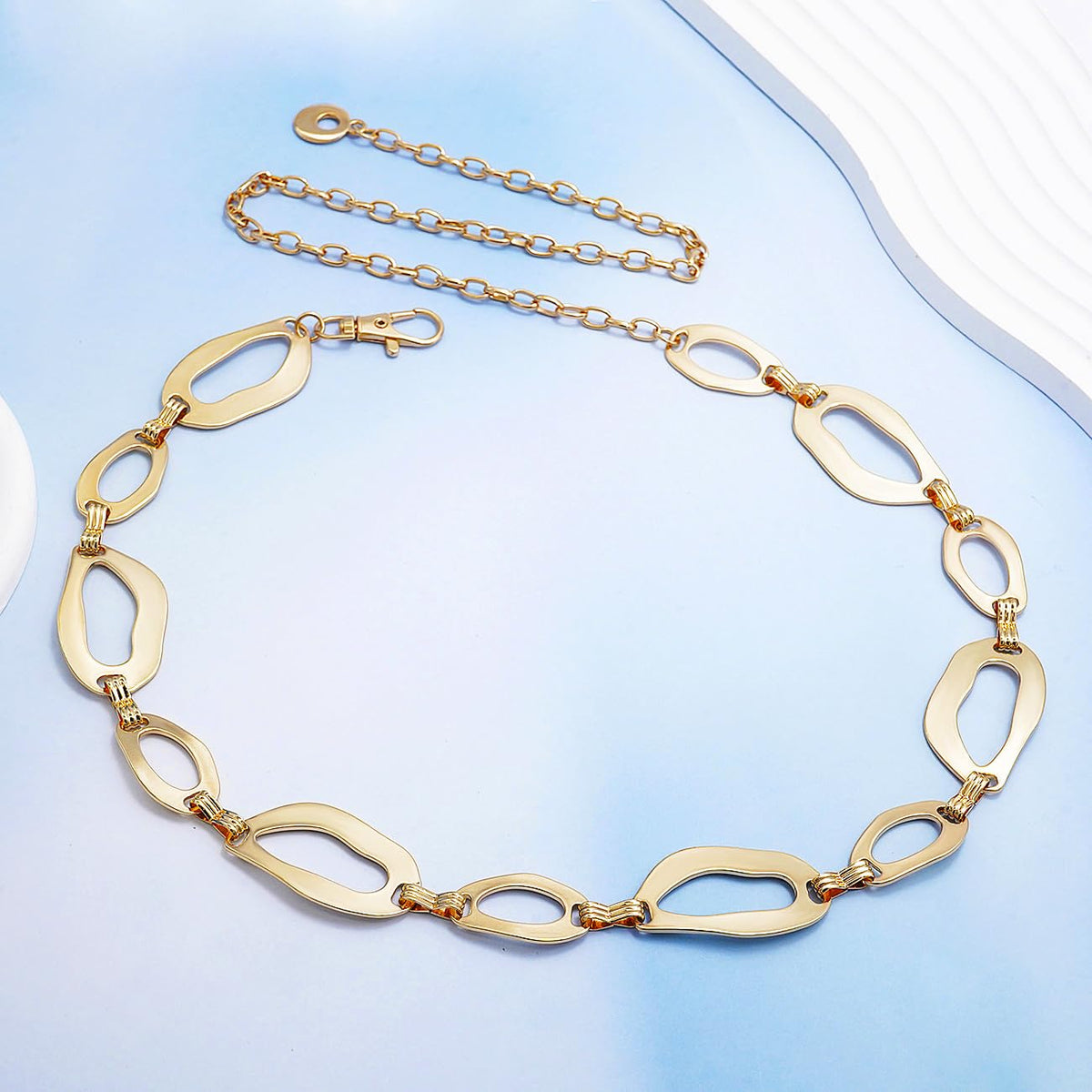 Suyi Waist Chain for Women Ladies Chunky Chain Belt for Dresses 150CM Gold 2