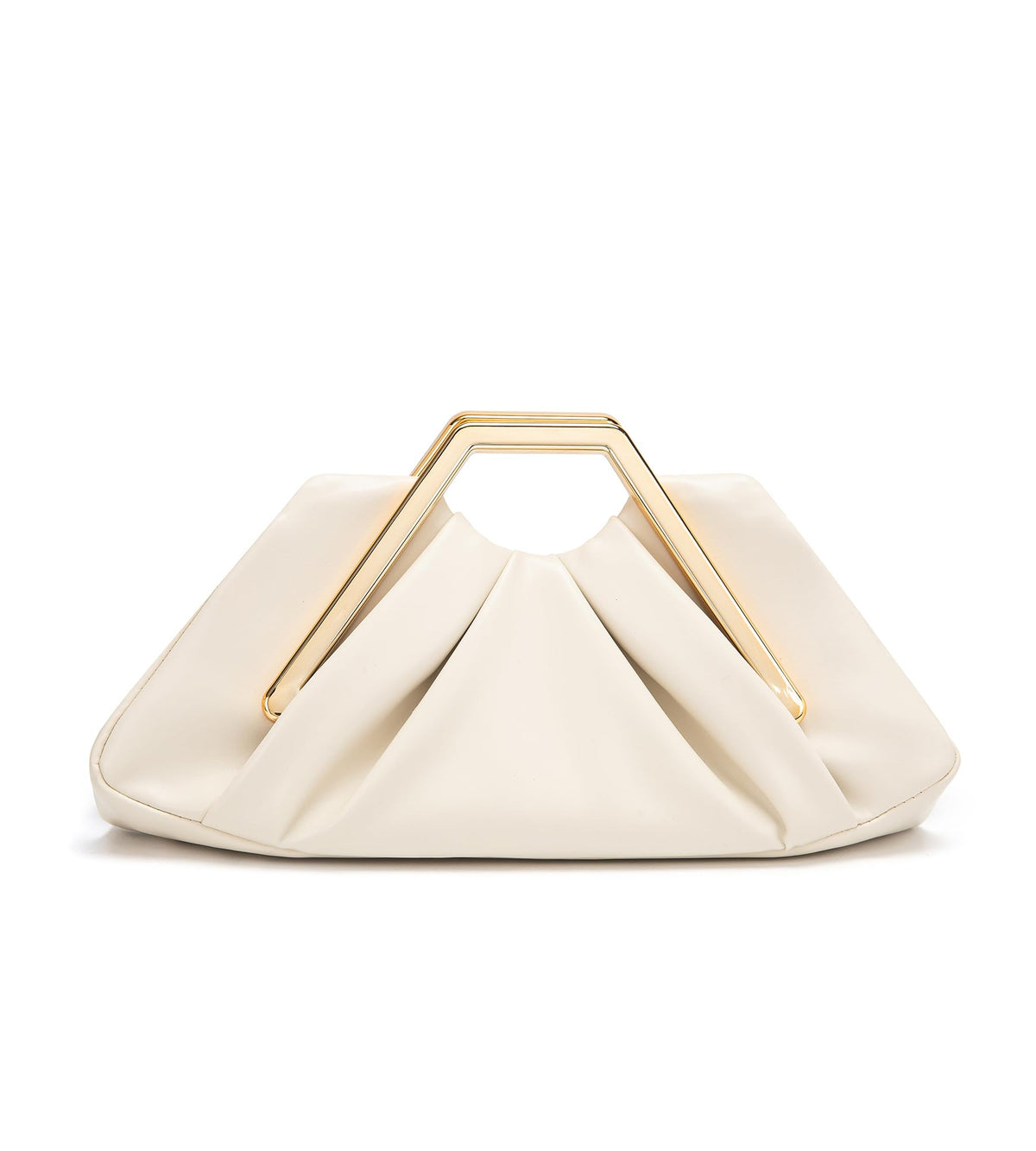 myfriday Women's Elegant Ruched Clutch Purse, Soft Dumpling Evening Purse Handbags for Wedding Prom Party Formal Events (Beige)