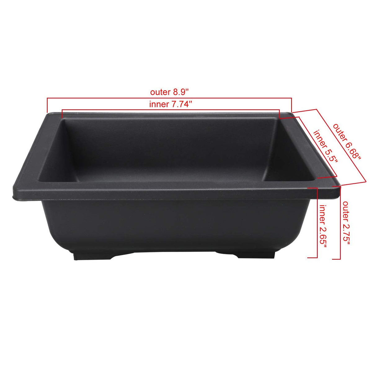 HYDDNice 8Pcs 8.9" Large Plastic Bonsai Training Pots Flower Plant Retro Style Square Nursery Pots