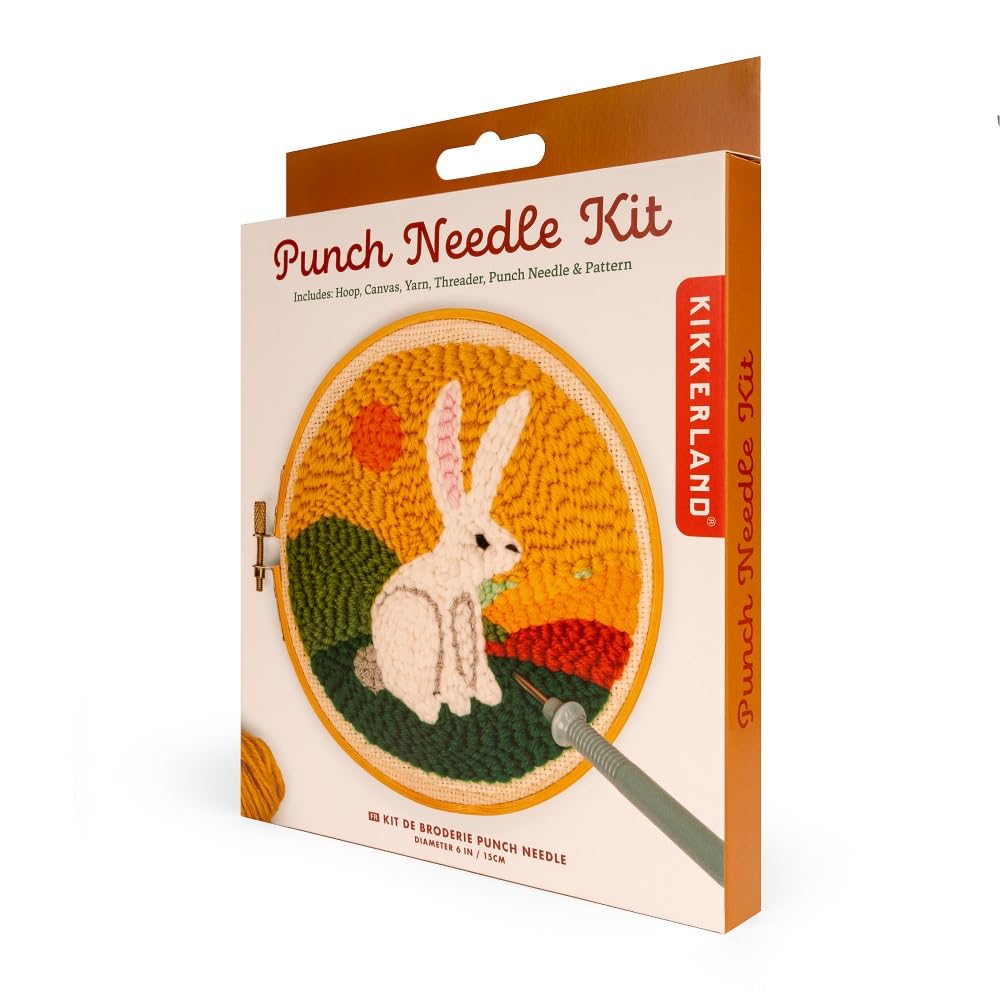 Kikkerland Punch Needle - Hare - Includes Everything Needed