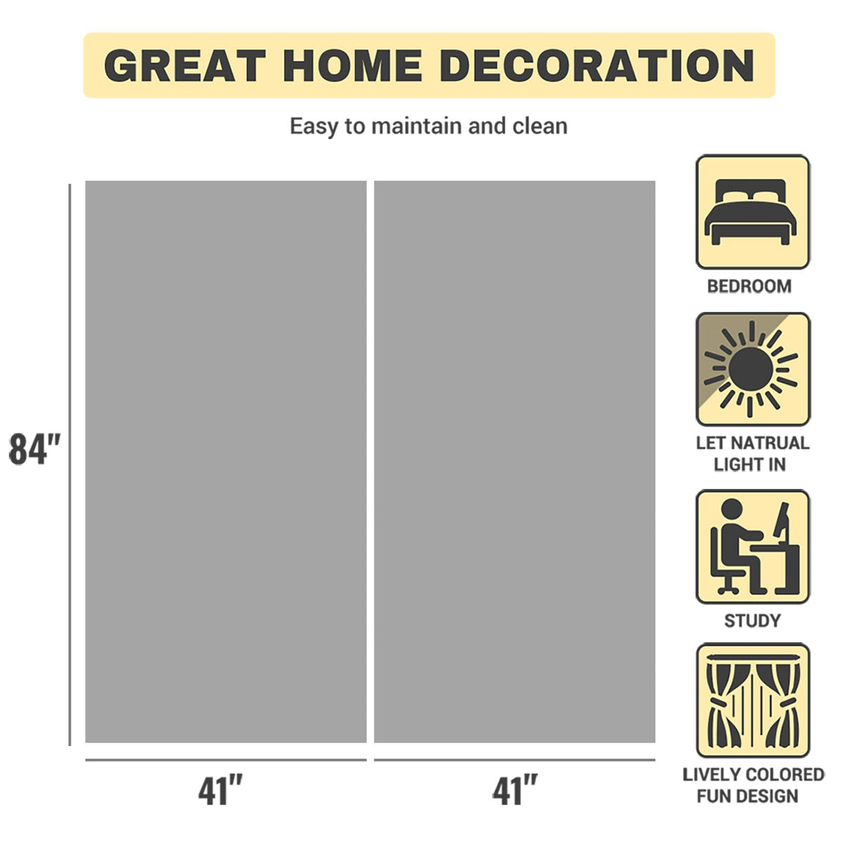 Funnytree Redemption Inn Window Curtains Hell's B&B Drapes Bedroom Home Room Decor Durable Fabric Machine Washable 82" X 84" SC00108-013