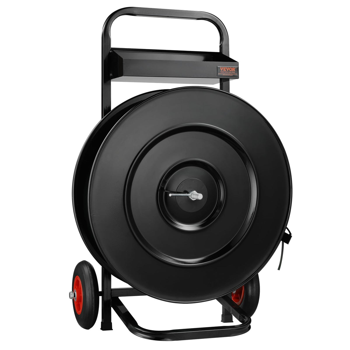 VEVOR Banding Strapping Cart, for PET/PP/Fiber Strapping Coils with 8" or 16" Core Size, Heavy Duty Strapping Dispenser, Equipped with Anti-Retreat Pulleys, Upgrade Brake System, Spacious Tray