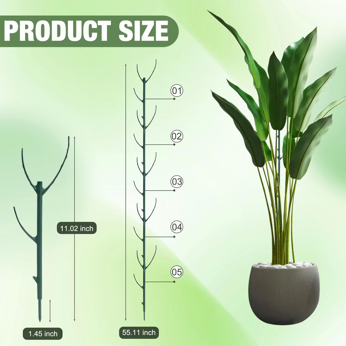10 Pack Stackable Monstera Plant Support, Climbing Plant Support Structures, Garden Plant Support Stakes for Indoor Outdoor Plants, Plant Holder Stick Moss Pole for Support Tall Potted Plants