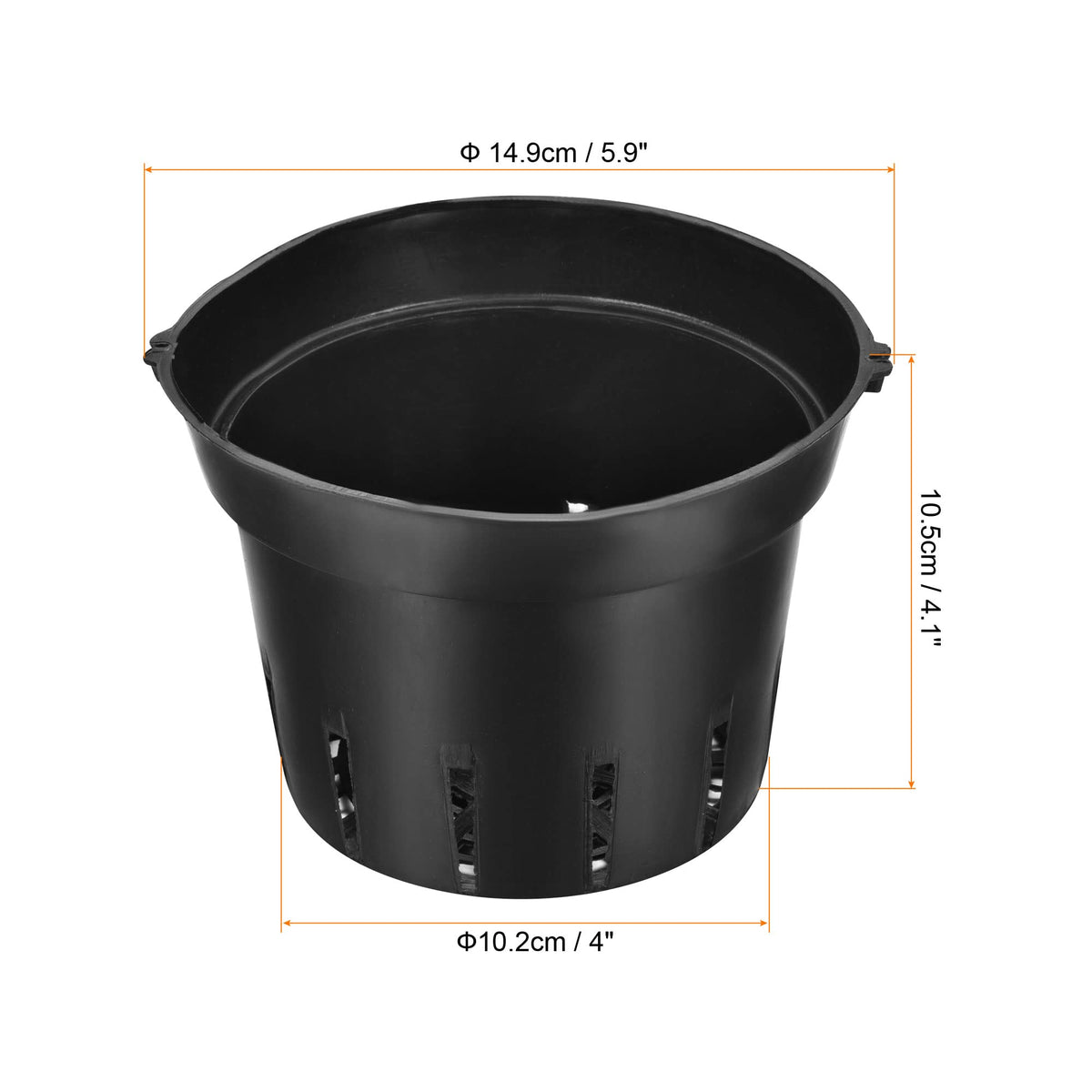 PATIKIL 5.9 Inch Plastic Plant Pot with Holes, 4 Pack Flower Starting Planter Container for Indoor Outdoor, Black