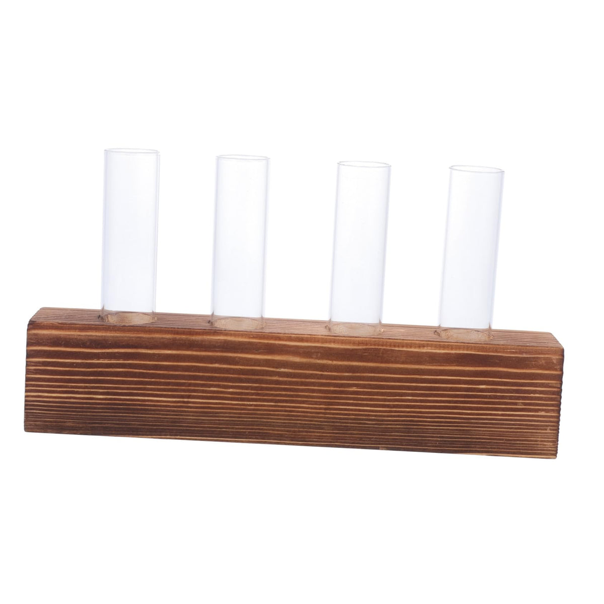 FUNOMOCYA Creative Hydroponic Glass Vases Wooden Stand Plant Terrarium for Home Decoration for Indoor Gardening for Plant Lovers 1 Set