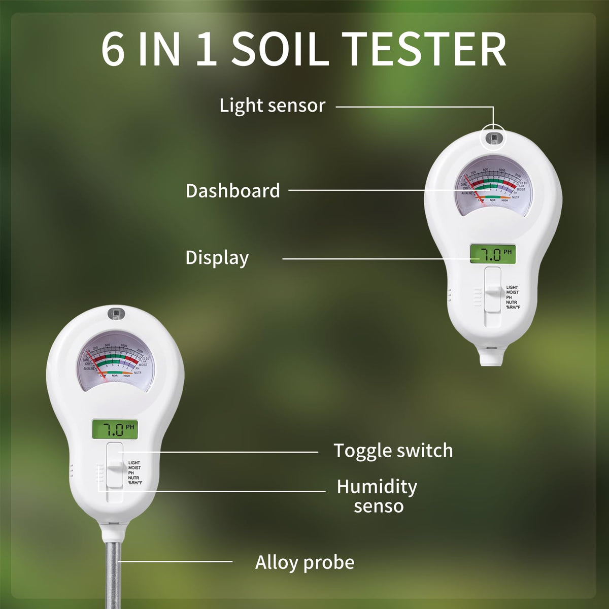 DXOKNQG Soil Moisture Meter, Plant Water Monitor, Hygrometer Sensor for Gardening, Farming, Indoor and Outdoor Plants (Basic Style + one Probe)