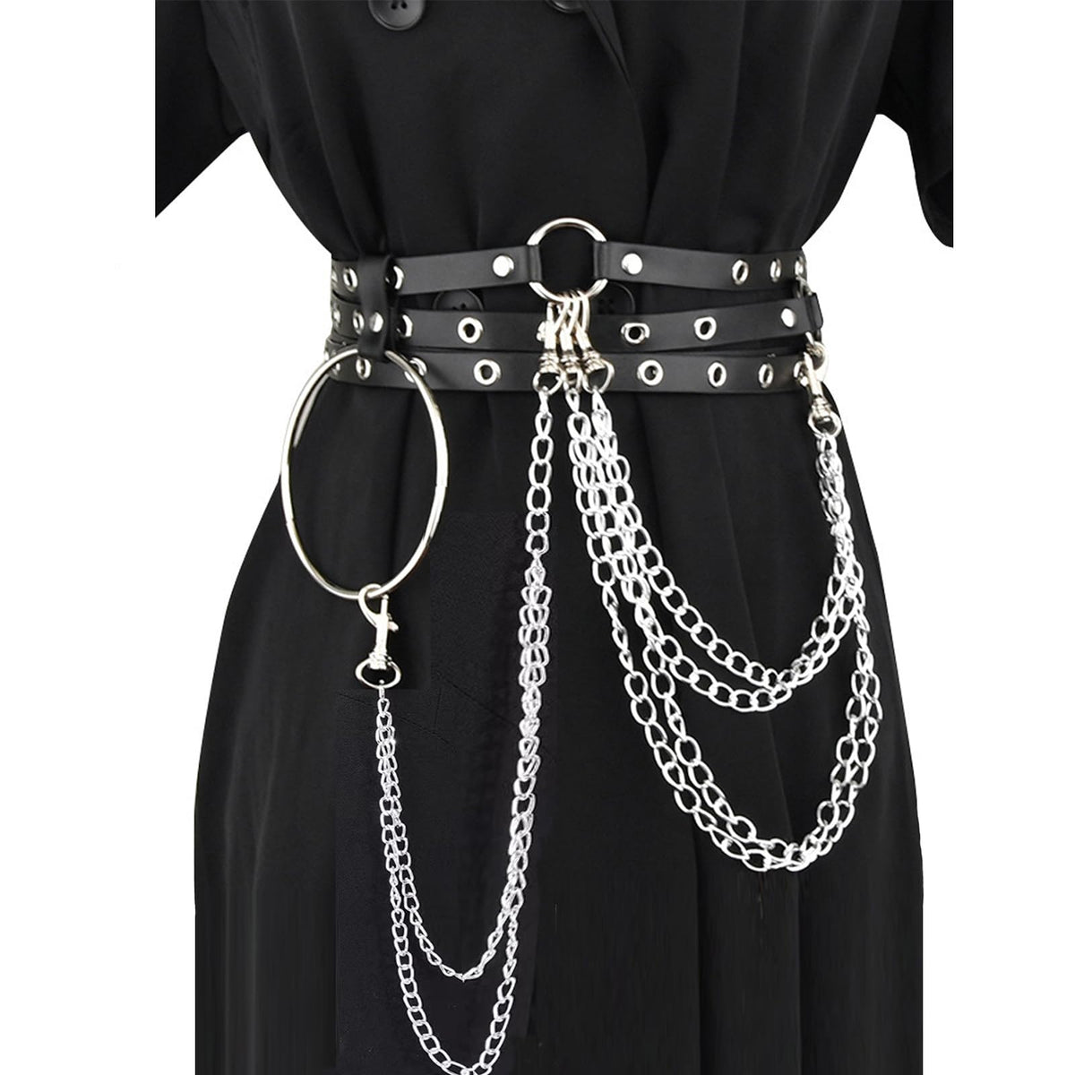 Punk Leather Body Chains Sexy Body Harness Chains Waist Chain Rave Nightclub Party Body Jewelry for Women