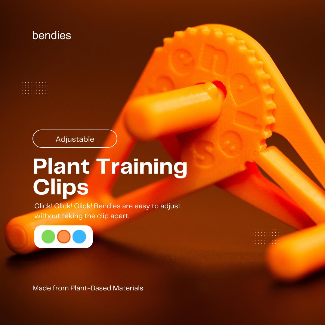 Bendies LST Plant Training Clips 50 Pack Blue - v2.0 Adjustable Low Stress Support Clips for Stem Bending, Grow Tent, Plant Ties & Gardening Accessories