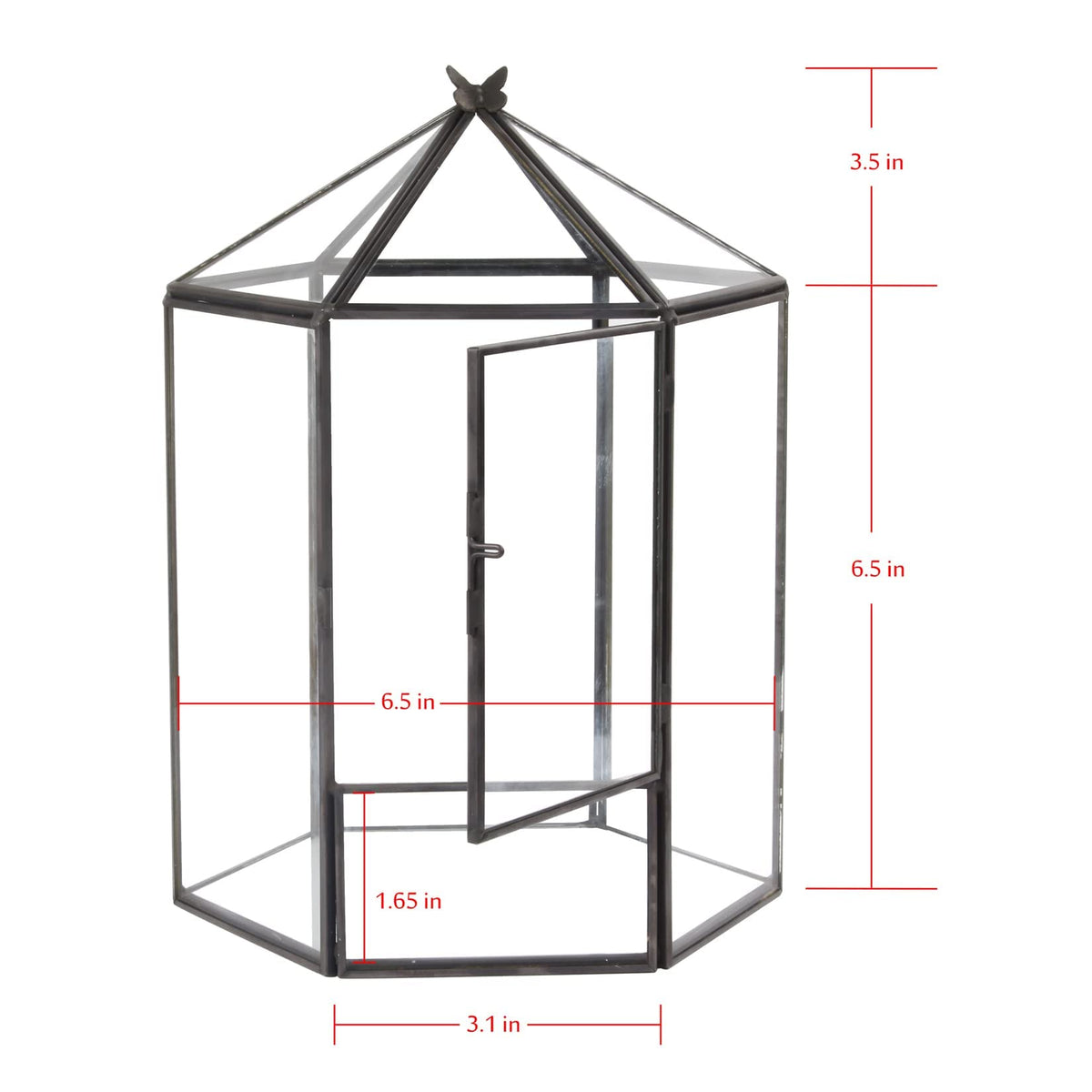 ELEGANTLIFE Glass Geometric Plant Terrarium,Succulent & Air Planter for Home Garden Office Decoration,No Plants(Black Hexagonal)