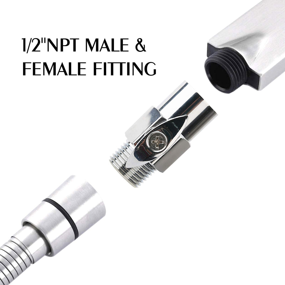 Solimeta Water Shut Off Valve, Shower Head Water Saver, Shower Head Flow Restrictor, Shower or Garden Water Flow Control Valve 1/2"NPT