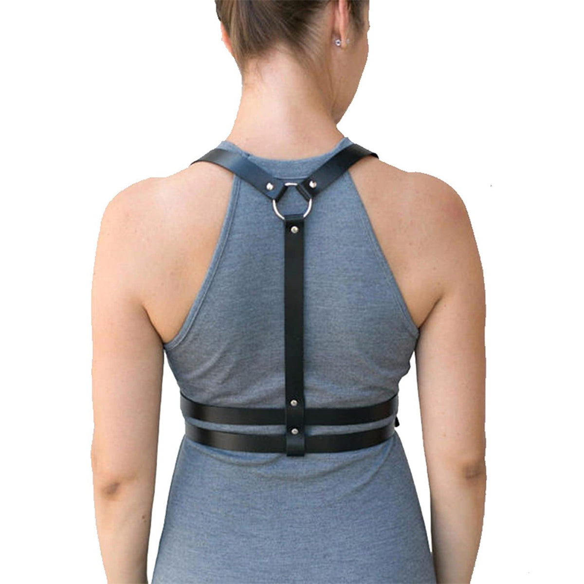eYLun Women Leather Harness Punk Body Waist Belt - Adjustable Yellow