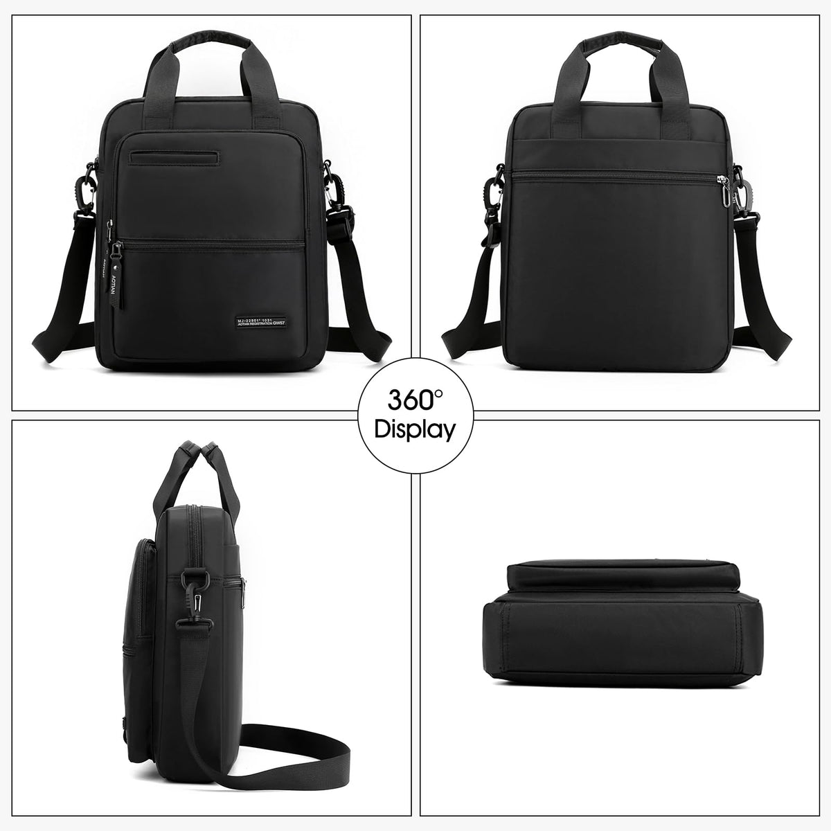 Coolymee Nylon Messenger Bag for Men,14-inch Laptop Bag Large Casual Crossbody Shoulder Bag Waterproof Handbag Lighweight Sling Pack with Adjustable Straps for Work Business Travel