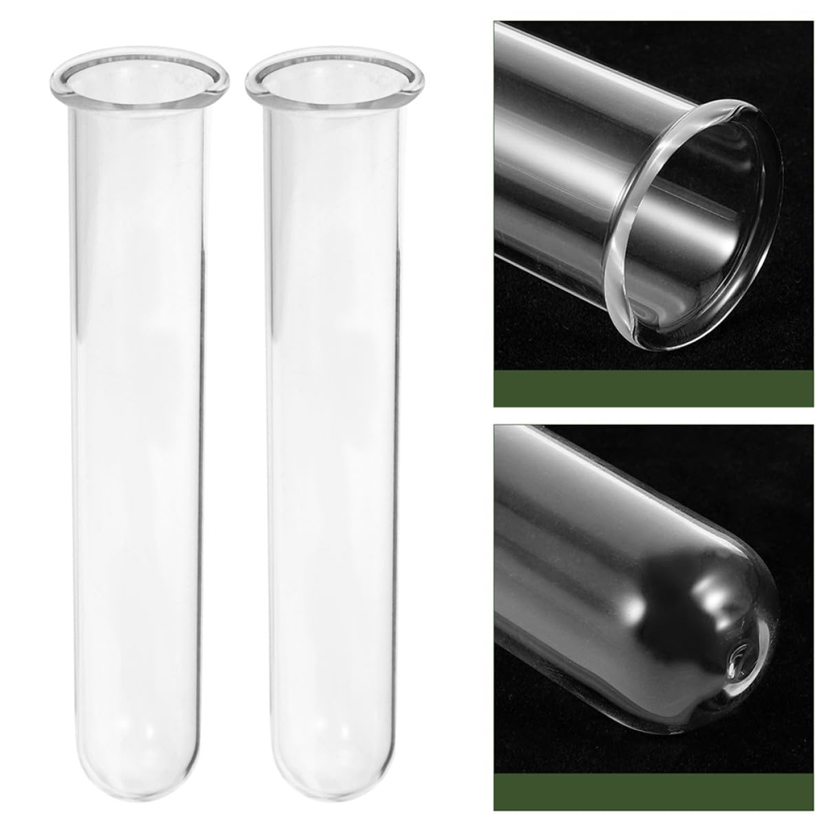 OUNONA 4pcs Hydroponic Glass Test Tube Vases 2.5x3x18cm Plant Propagation Holder for Desktop Terrarium and Home Décor