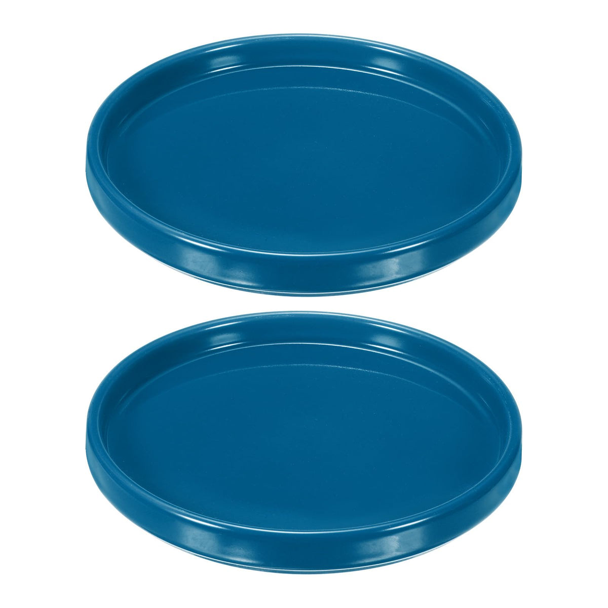 M METERXITY 2-Pack Ceramic Plant Saucer, 5.4 Inch OD Round Plant Saucers Flower Pot Saucers for Indoors/Outdoors Plant Pot, Ceramic Drain Tray [Blue]