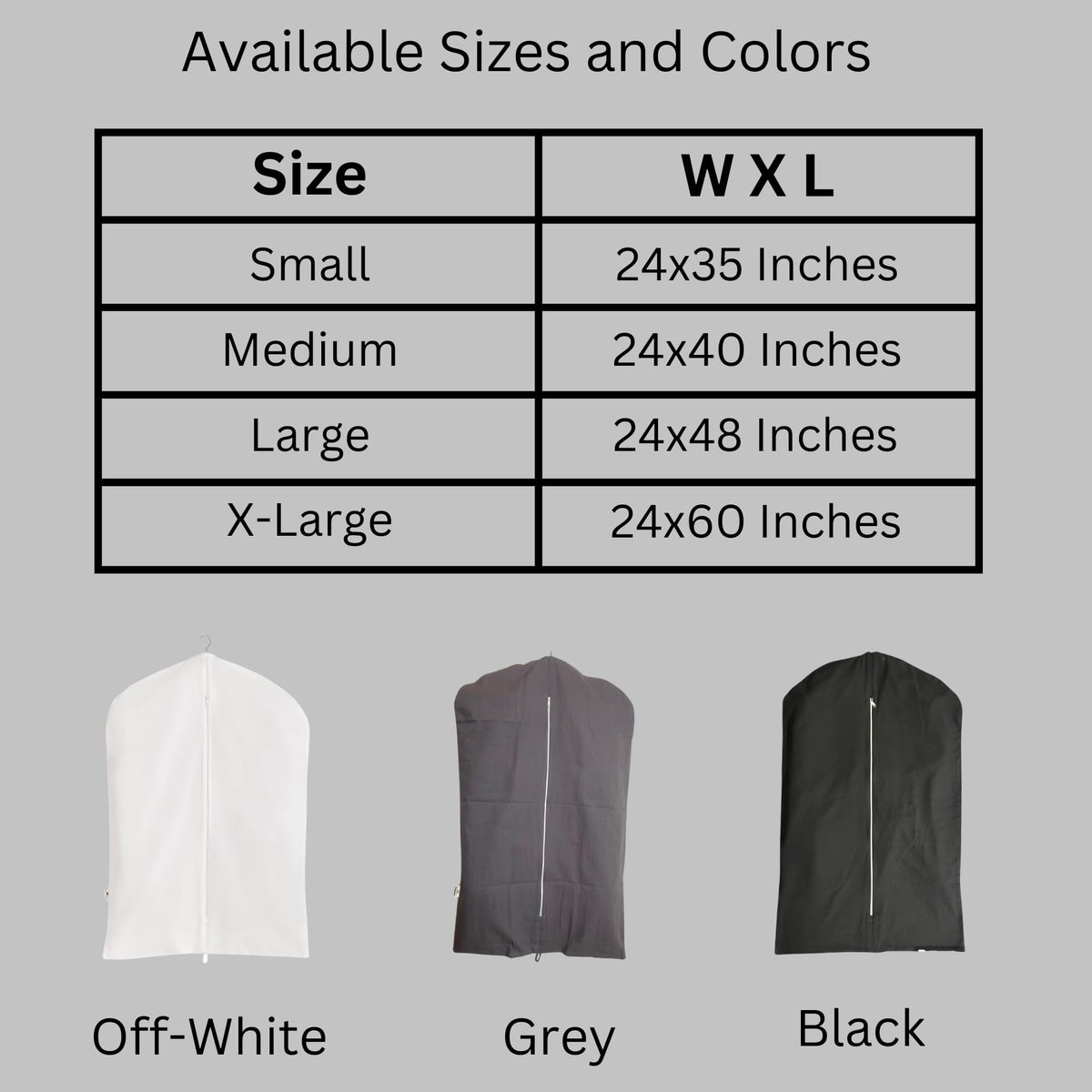 Forever Cotton Premium 100% Cotton Garment Bags – 40" Off-White Canvas Suit Cover with YKK Zipper – Moth Protector, Breathable, Machine Washable, Cover for Coats, Dresses, Jackets & Travel
