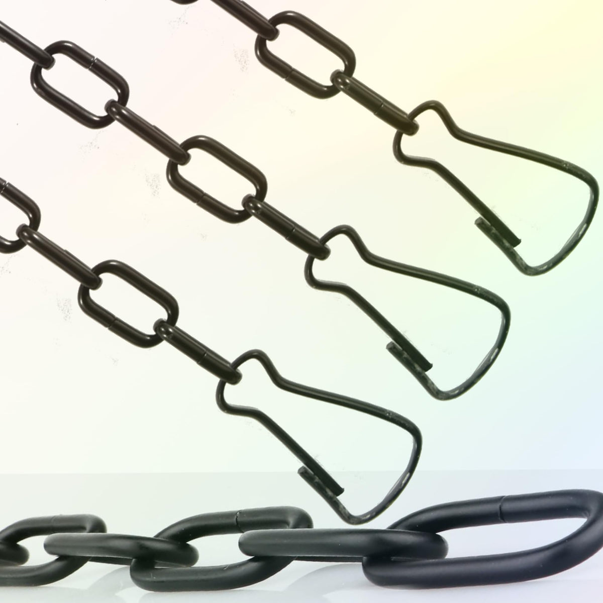 Meinvcisi Heavy Duty Black Metal Hanging Chains for Plants Pots Baskets, Replacement Chains, 23 Inch, 60 lbs Capacity, 2 Packs, Anti-Rust, Adjustable, for Heavy Planters, Bird Feeders, Lanterns.