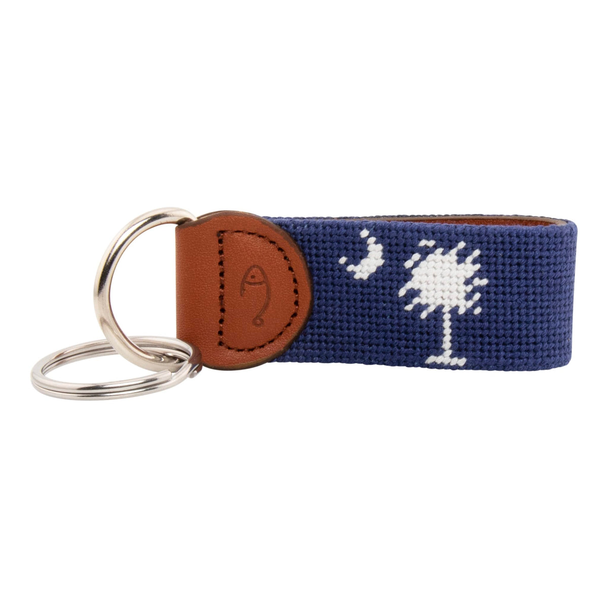 Huck Venture Hand-Stitched Needlepoint Key Fob or Key Chain (South Carolina Flag)
