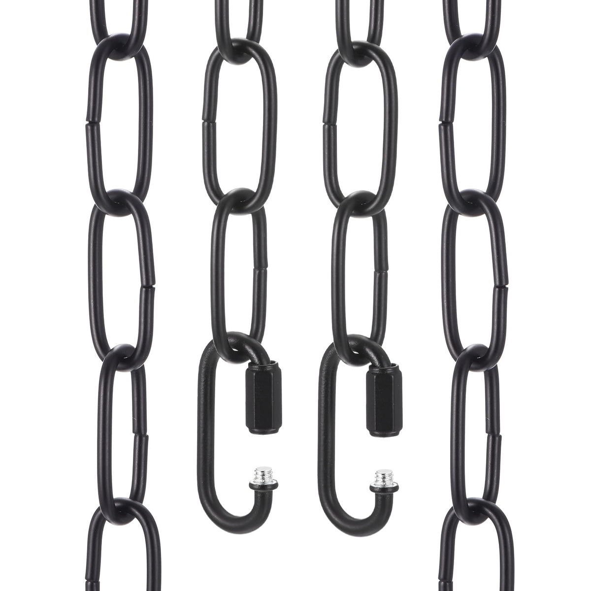 uxcell 6ft Lighting Hanging Chain, 3mm/0.12" Looping Metal Pendant Chandelier Chain Extension with 2 Quick Link Lock for Hanging Plant Pendant Chandelier Light Fixture, Black