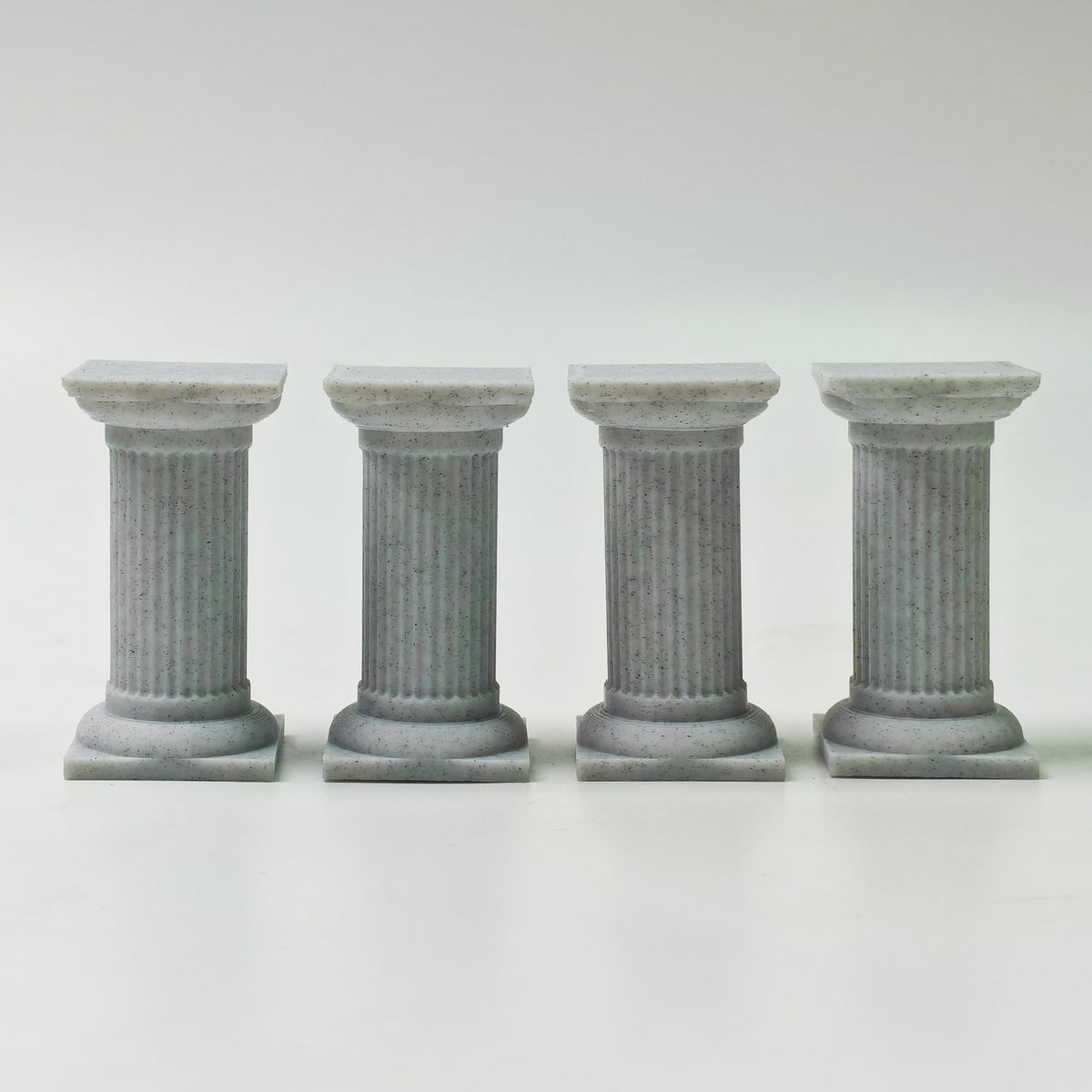 LuckyVin Miniature Roman Columns and Fountain Set, 3D Printed 1:12 Scale Garden Decor, Gray Micro Landscape Accessories for Diorama, Tabletop Terrain and Model Displays (Marble)