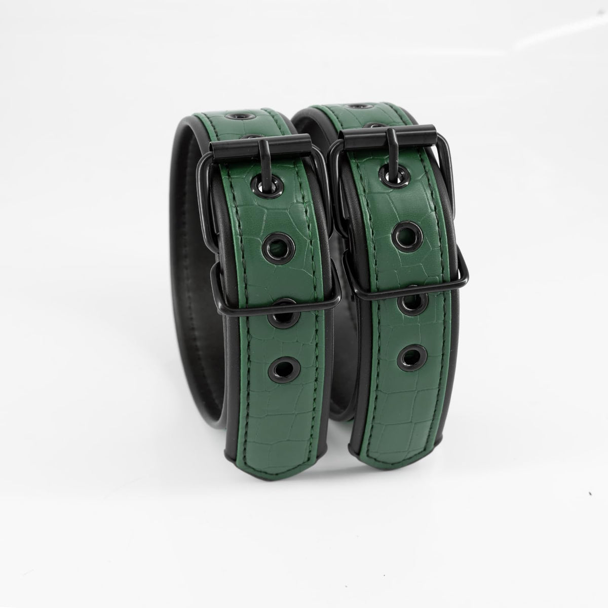 ZZRBVFH Men's PU Leather Armbands, 1 Pair Adjustable Buckle Bicep Straps for Harness Apparel Belt (Green)