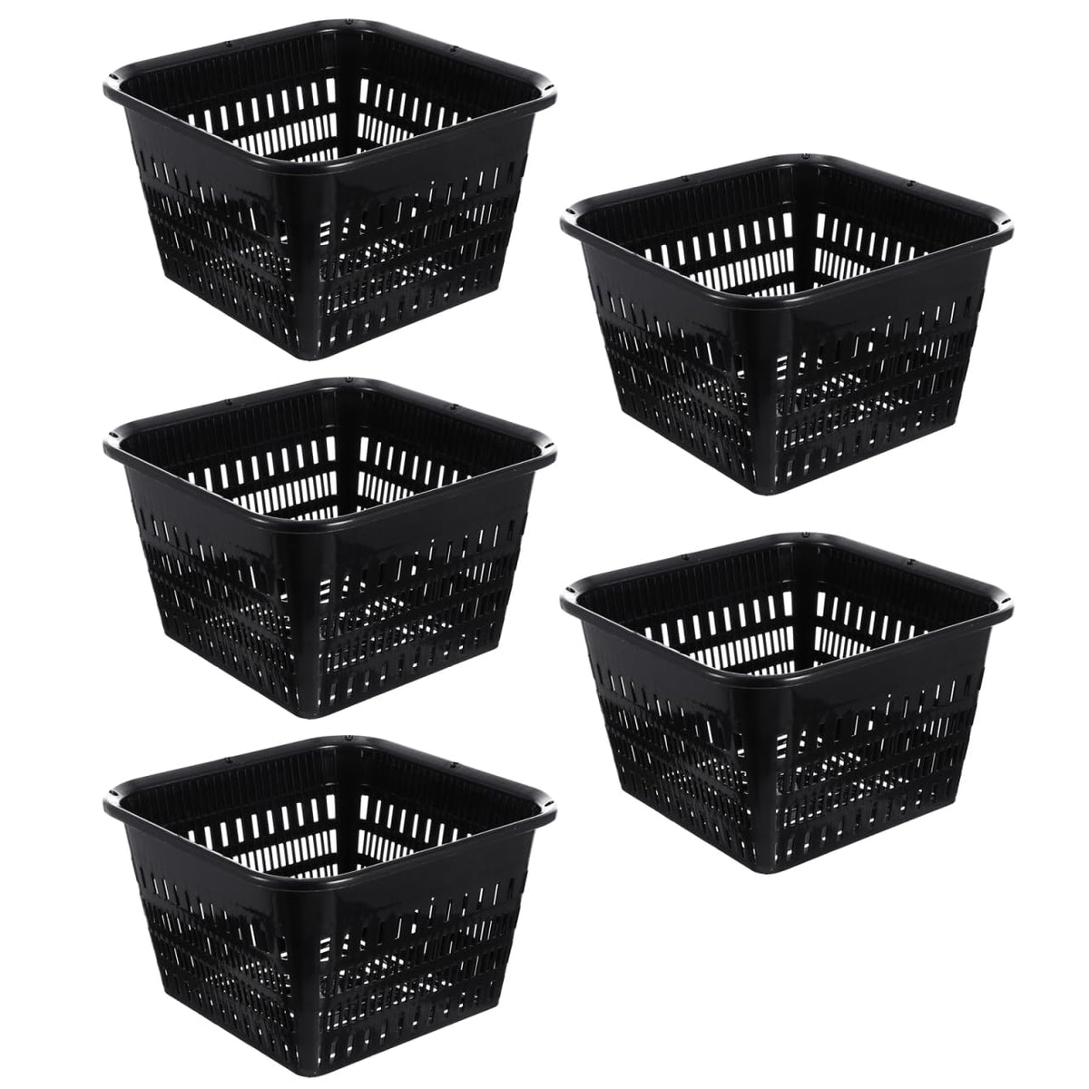 Yardwe 5pcs Plastic Net Cups Garden Slotted Mesh Plant Pots Planting Basket for Hydroponics Aquaponics Orchids