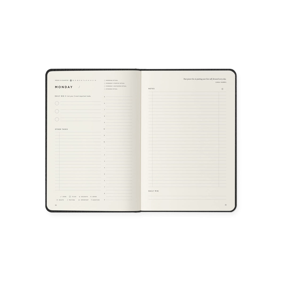 Full Focus Leather Planner by Michael Hyatt - The #1 Daily Planner to Set Annual Goals, Increase Focus, Eliminate Overwhelm, and Achieve Your Biggest Goals - Hardcover (Black)