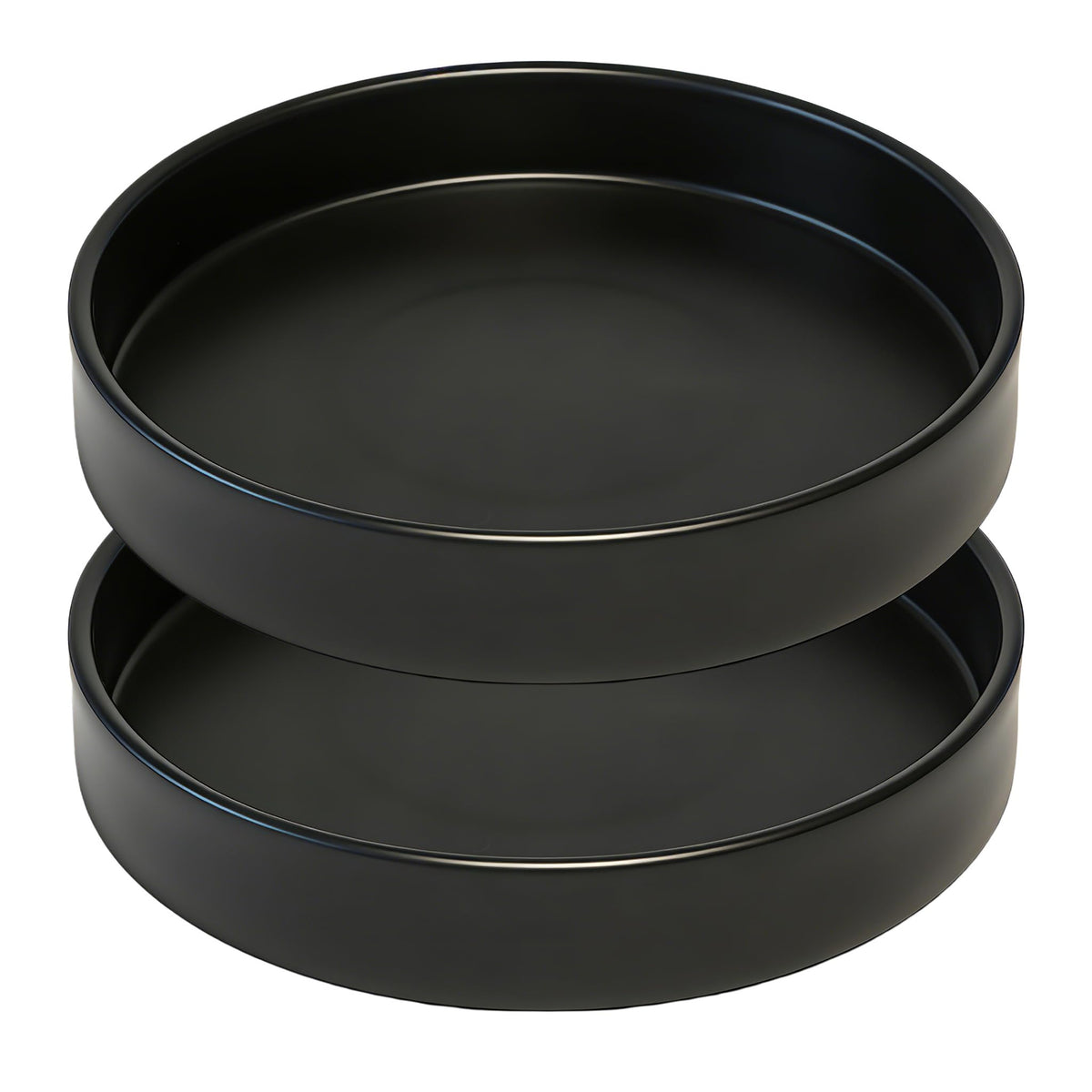 Afrine 2 Pack 8 inch Plant Saucer Drip Tray, Heavy Sturdy Plastic Planter Flower Pot Drainage Tray Plate Saucers for Indoor Outdoor Garden, Plant Water Drip Trays for pots Base (8", Black)