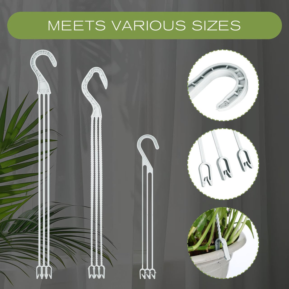 DOITOOL 30PCS Hanging Basket Chains 15.33''+14.15''+9.24Inch Plant Chains with Hooks Replacement Plant Hangers 3 Different Sizes Plastic Hangers for Hanging Baskets Bird Feeders,Planters,Lanterns