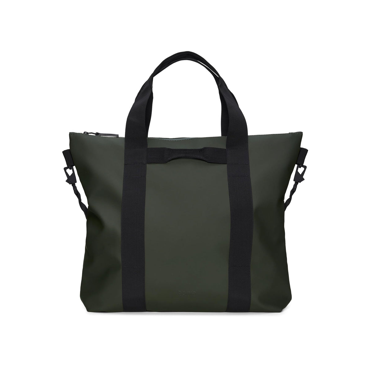 RAINS Tote Bag – Green Waterproof Minimalist Black Shoulder Bag for Men and Women – Versatile Laptop Bag for Work, Travel, Shopping, and Everyday Use – 2 Year Warranty
