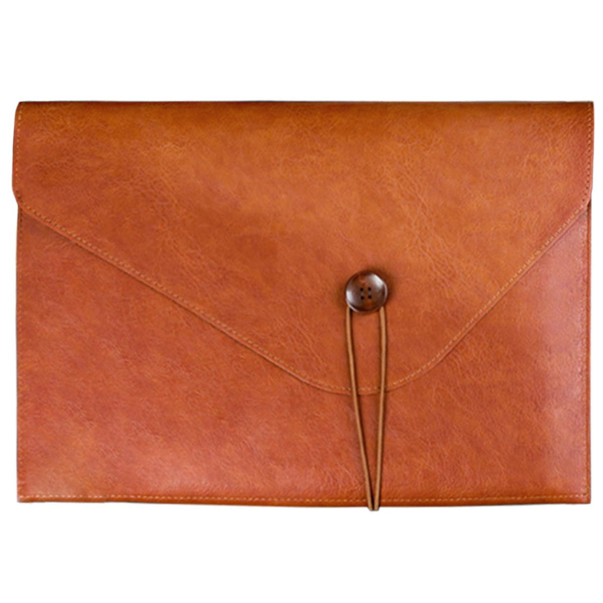 PU Leather A4 File Folder Document Holder for Women, Waterproof Portfolio Envelope Folder Case with Snap Closure, A4 Envelopes Leather Filing Folder Organizer for Women Men Colleagues Staffs - Brown