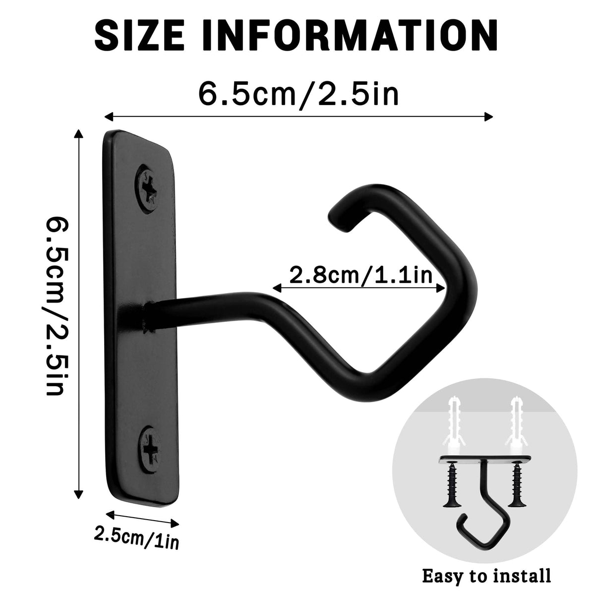 AJART Ceiling Hooks for Hanging Plants: Iron Plant Hanger for Wall Mount - 4 Pack/2.5 Inch Ceiling Hook for Indoor Use