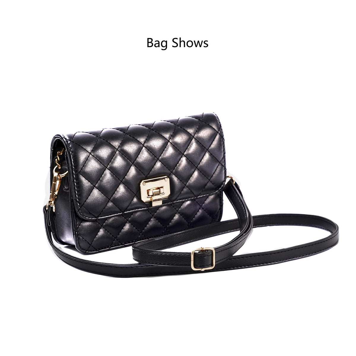 Xiazw Adjustable Soft PU Leather Shoulder Crossbody Purse Strap Bag Chain Replacement (Dark Blue - Gold)