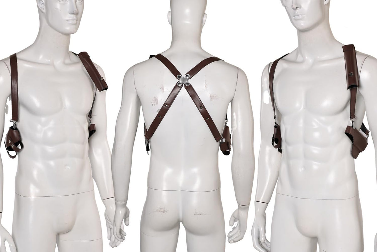 Verycos Men Cosplay Belt Chest Harness Belt Shoulder Strap Belts Back Cross Leather Punk Costume Accessory
