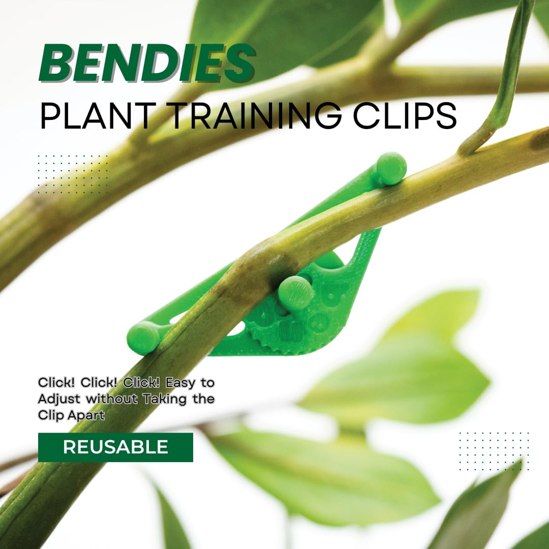 Bendies LST Plant Training Clips 50 Pack Blue - v2.0 Adjustable Low Stress Support Clips for Stem Bending, Grow Tent, Plant Ties & Gardening Accessories