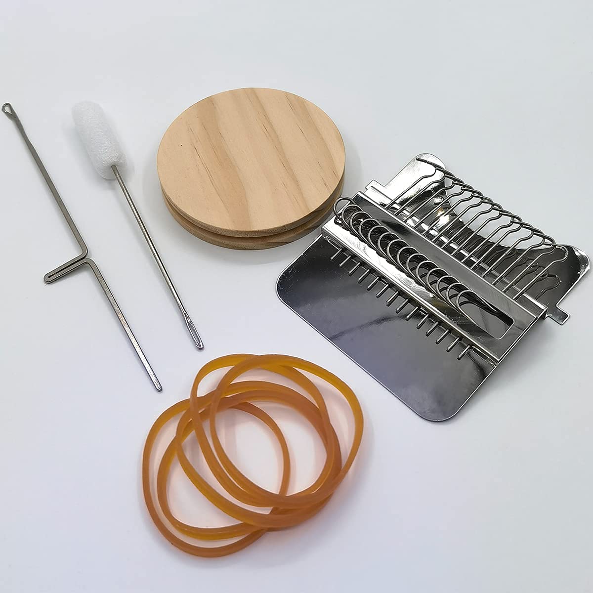 Rumexeng Small Weaving Loom, Wooden Speedweve Darning Loom Type Weave Tool, Convenient DIY Darning Machine for Mending Jeans and Clothes Quickly and Easily, Makes Beautiful Stitching (14 Hooks)