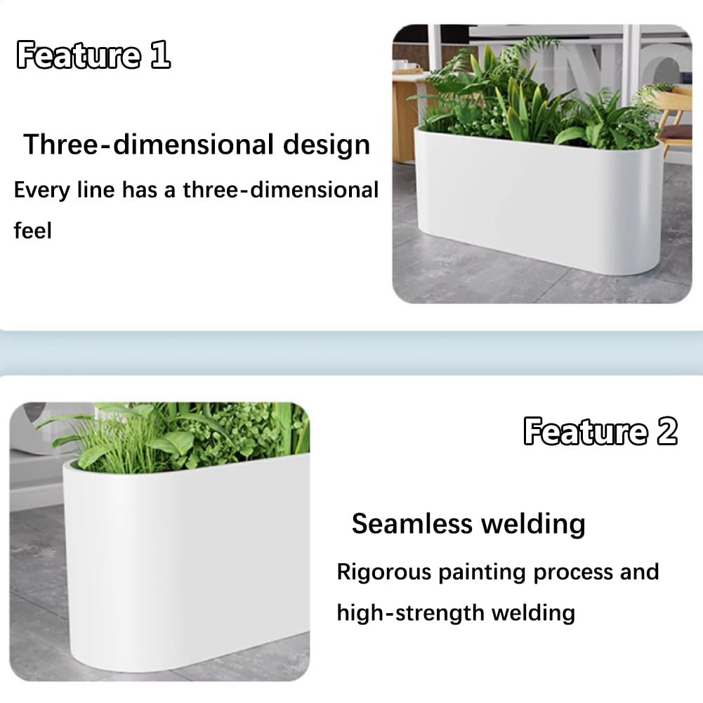 Sions Freestanding Planter Garden Beds, Outdoor Galvanized Planter Raised Garden Boxes, Raised Vegetable Gardens and Balcony Plant Tray Planting Beds,White 80cm*30cm*70cm