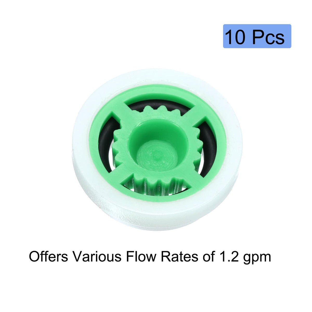 uxcell Shower Flow Reducer Set, 10 Pcs 2.0gpm Water Flow R, Green, Unfinished, POM Material