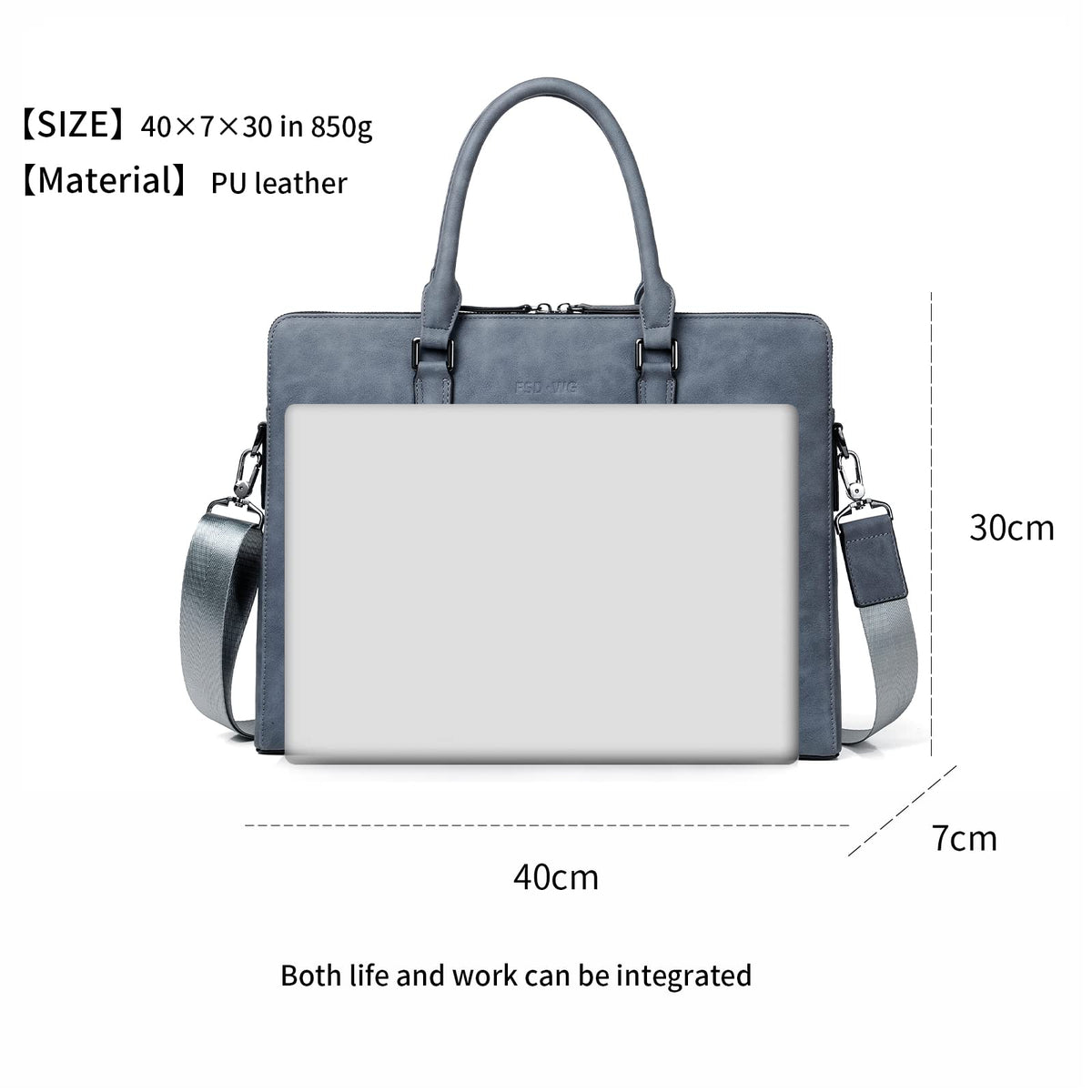 FSD. WG Business Bag Leather Messenger Bag Water Resistant Business Travel Briefcase Handbag Briefcase for Men
