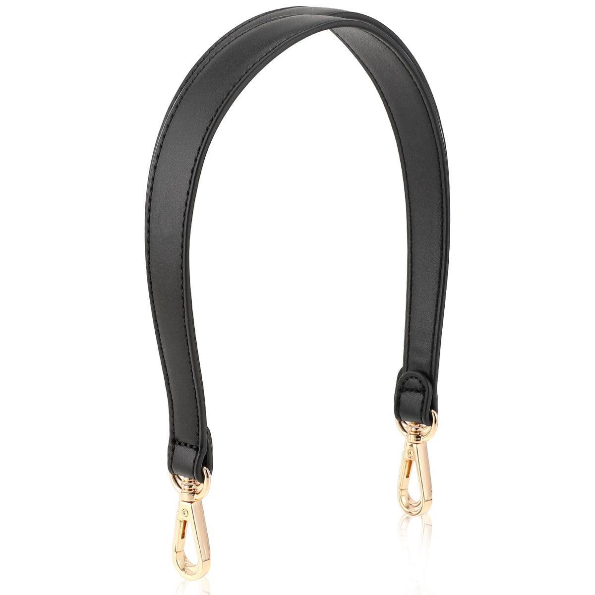 Black Leather Purse Strap 19inch Shoulder Strap for Handbags with Swivel Lobster Buckles, Wide 1inch Purse Strap Handles Replacement Small Bag Chain for Handbags Purse Shoulder Bag Making Supplies