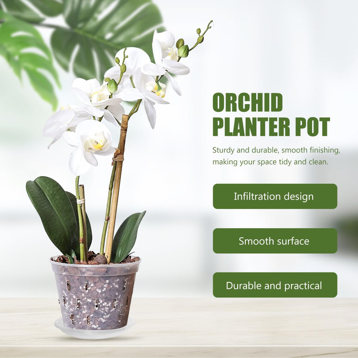 Happyyami 2 Sets Phalaenopsis Hard Planting Cup Large Orchid Pot Orchid Pot 8 inches Hanging pots houseplant pots Clear vases Indoor Plants Creative Plastic Flowerpots Gardening Plant Pot