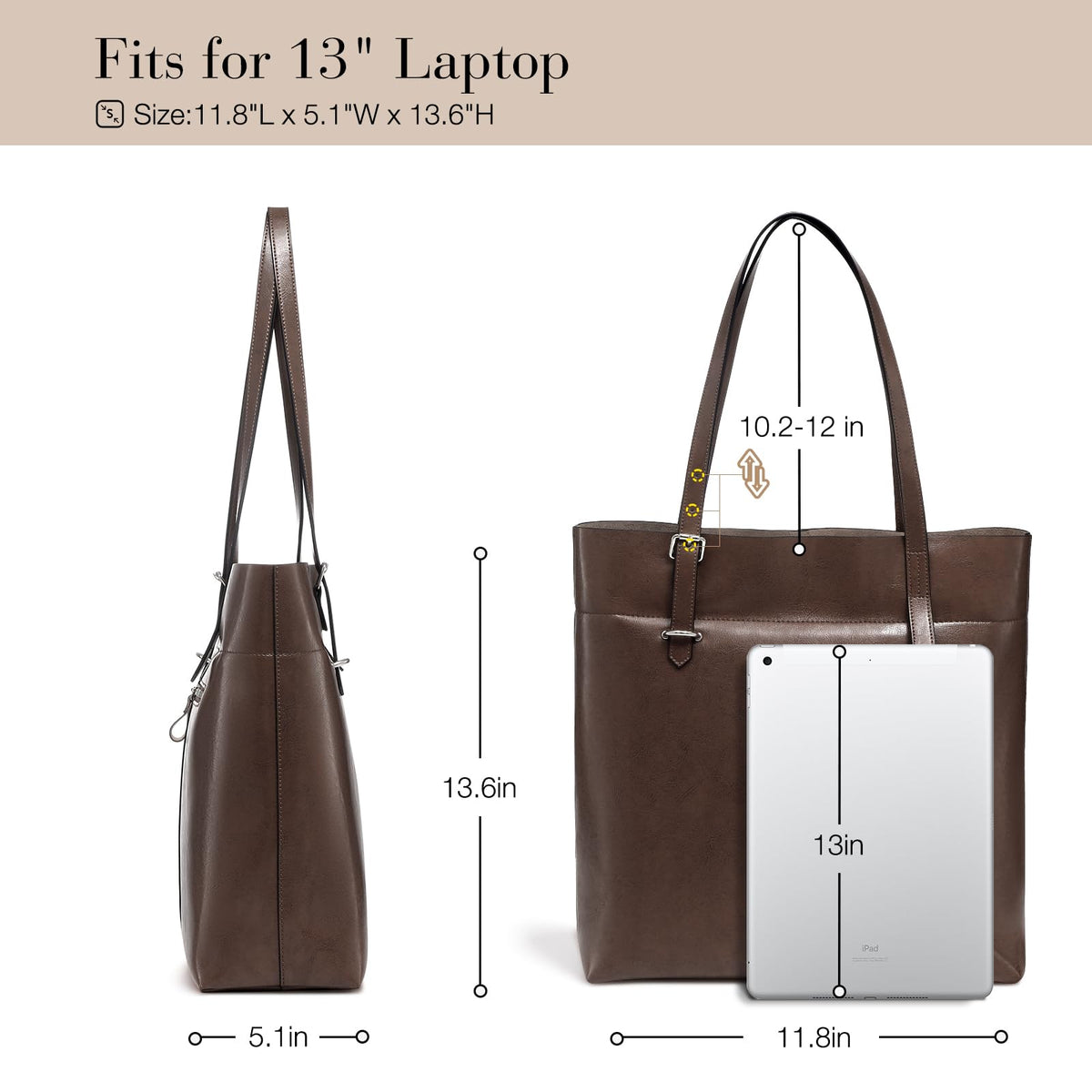 UEIRY Genuine Leather Tote Bag for Women, Large Women's Leather Shoulder Bags, Designer Womens Totes Purse with Top Handles