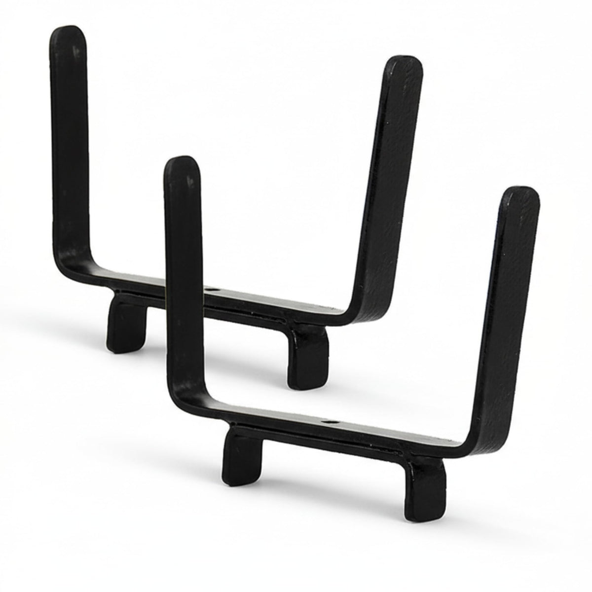 Oakestry Flower Box Deck Railing Brackets Pair Wrought Iron Black Powder Coated Heavy Duty Holder Outdoor Garden Patio Balcony Organizer Decorative Mount Accessory Fits 2 x 4 Inch Rail