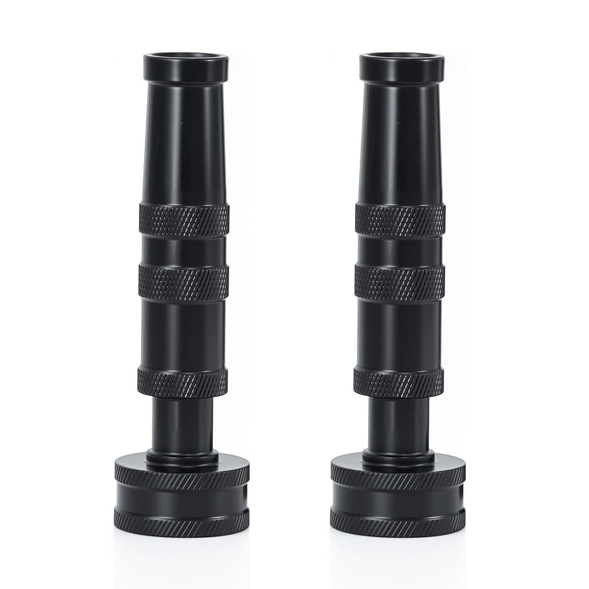 [2 Pack] RESTMO Heavy Duty Brass High Pressure Hose Nozzle with Anti-Rust Coating, Adjustable Twist Water Hose Nozzle with 3 Spray Patterns for Garden Watering, Car Washing, Patio & Floor Cleaning