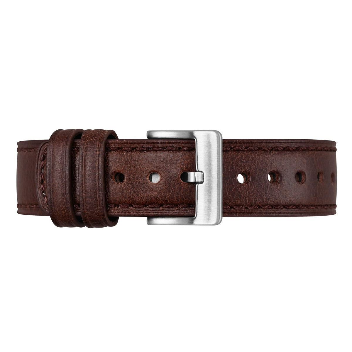 BISONSTRAP Leather Watch Straps, Classic Oil Waxed Leather, Quick Release Replacement Band for Men and Women, 20mm, Coffee Brown/Silver Buckle